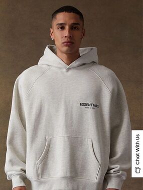 Essentials Men's Heather Cream Pullover Hoodie